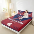 thumbnail image 4 of jejeloiu Baseball Game Twin Sheet Sets,Sport City Twin Fitted Sheet,Philadelphia Flat Sheet For Boys Teens,Ultra Soft Home Decor,3 Pieces, 4 of 7
