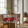 thumbnail image 3 of Valentine''s Day Tablecloth 60×60 Inch Round, Love Hearts Eucalyptus Wood-Colored Washable Table Cover for Party Picnic Dinner Decor, 3 of 6
