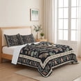 thumbnail image 5 of Quilts King Size Bedding Set, Boho Botanical Lightweight Quilted Comforter, Vintage Bohemia Green Butterflies Flowers Soft Reversible Bedspread Coverlet with Pillow Covers for All Season, 96" x 106", 5 of 9