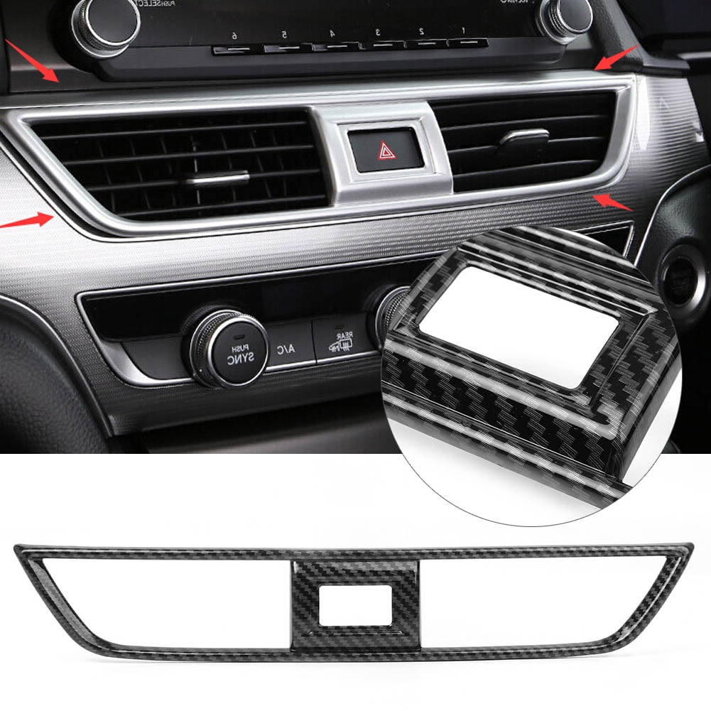 GZYF 1PC ABS Water Cup Holder Gear Shifter Knob Box Panel Frame Trim Cover Fits Honda Accord 2018 Carbon Fiber Style