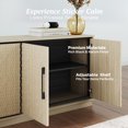 thumbnail image 5 of BELLEZE 65-Inch Embossed Buffet Cabinet with Storage, Mid Century Modern Sideboard Large Buffet Console Table for Dining Room, Kitchen, and Living Room (White Lotus), 5 of 7
