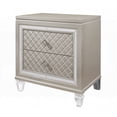 thumbnail image 3 of Cross Glam Champagne Nightstand with Spacious Drawer & Mirror Accents, 3 of 5