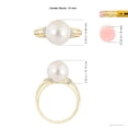 thumbnail image 5 of ANGARA Freshwater Cultured Pearl Ring with Pave-Set Diamonds in 14K Yellow Gold for Women | June Birthstone, Birthday, Anniversary, Jewelry Gift for Women | Pearl Ring, 5 of 9