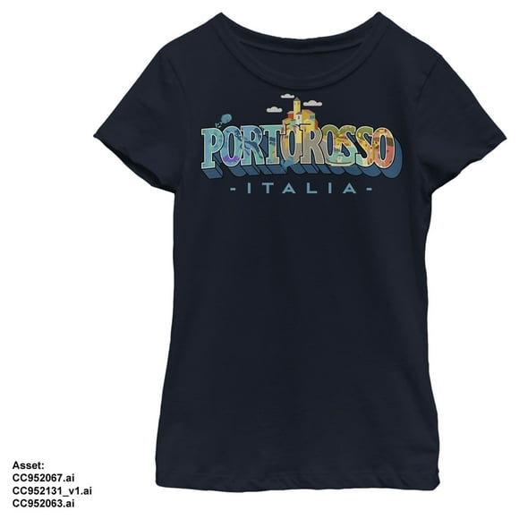 Girl's Luca Portorosso Italia  T-Shirt - Navy Blue - Large