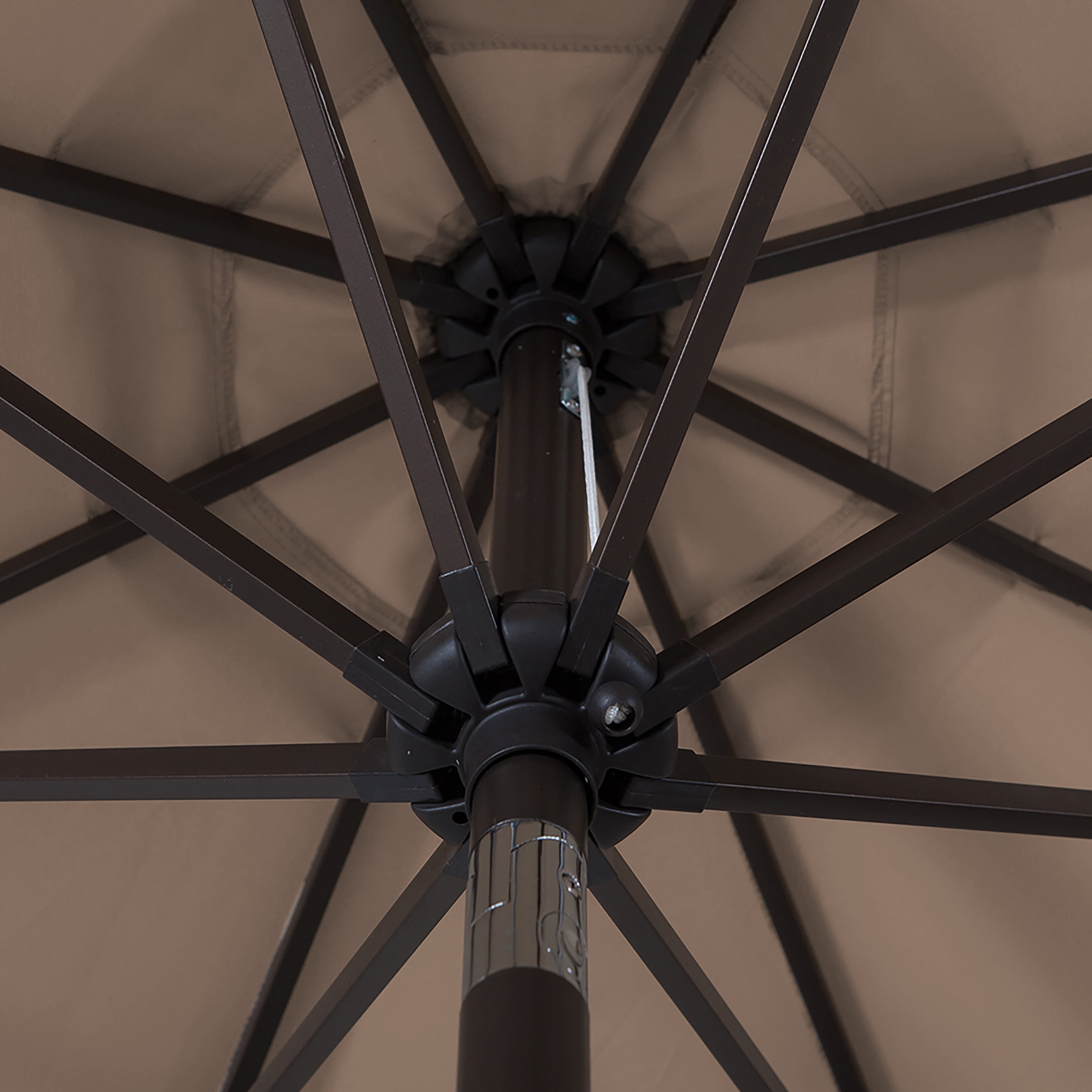 WestinTrends Paolo 9 Ft Patio Umbrella with Base Included, Market Table Umbrella with 20 Inch Fillable Bronze Round Base, Beige
