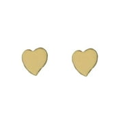 18k Solid Yellow Gold small Heart Post Earrings