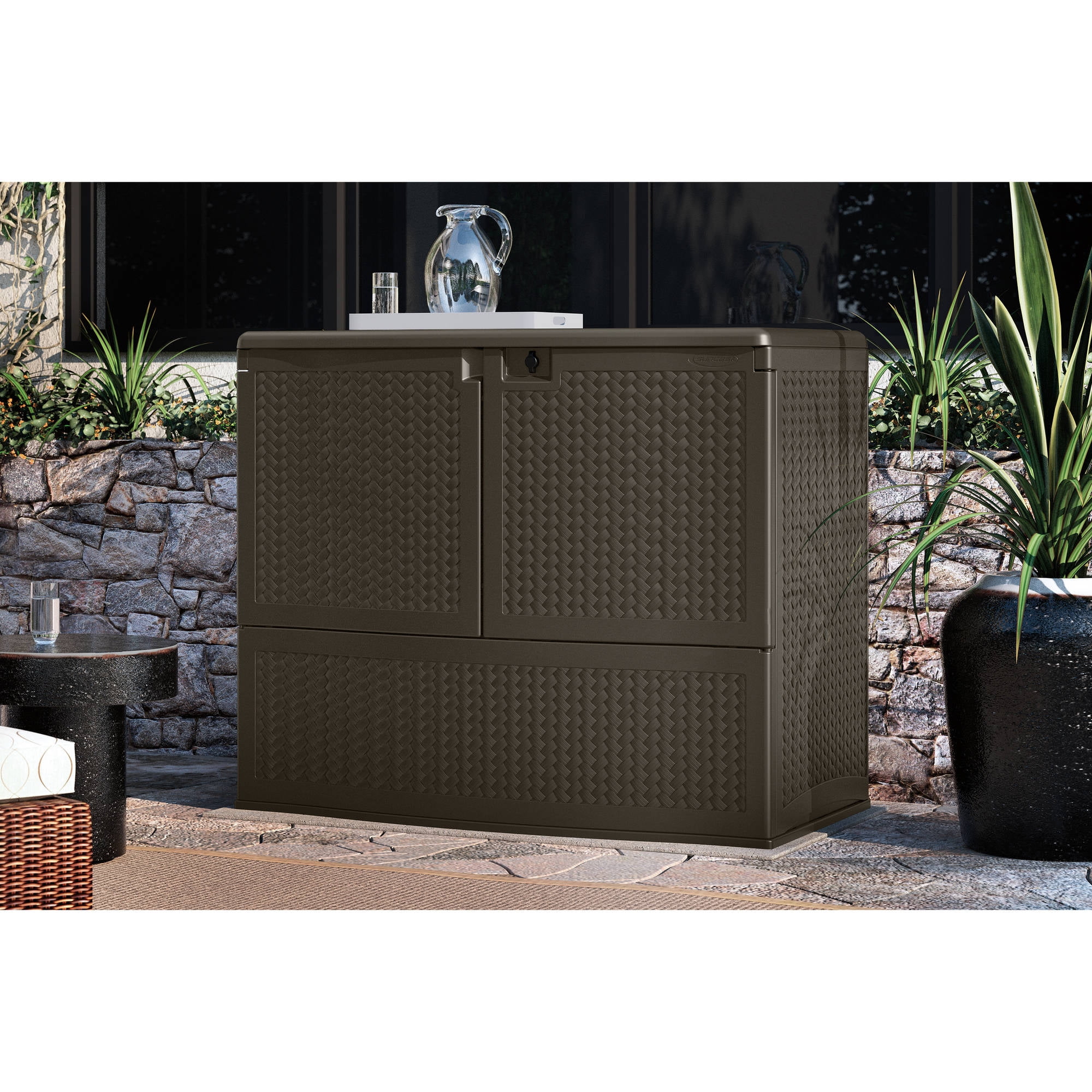 Suncast Herringbone Vertical Deck Box by Suncast