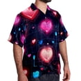 thumbnail image 2 of Valentine's Day Love ECG Men's Casual Poplin Printed Button Down Short Sleeve Summer Beach Shirts - Unisex, 2 of 6