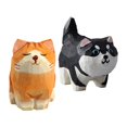 thumbnail image 1 of 2 estatuas de animales de madera talladas a mano, esculturas, adornos de colección Gato y perro, 1 of 9