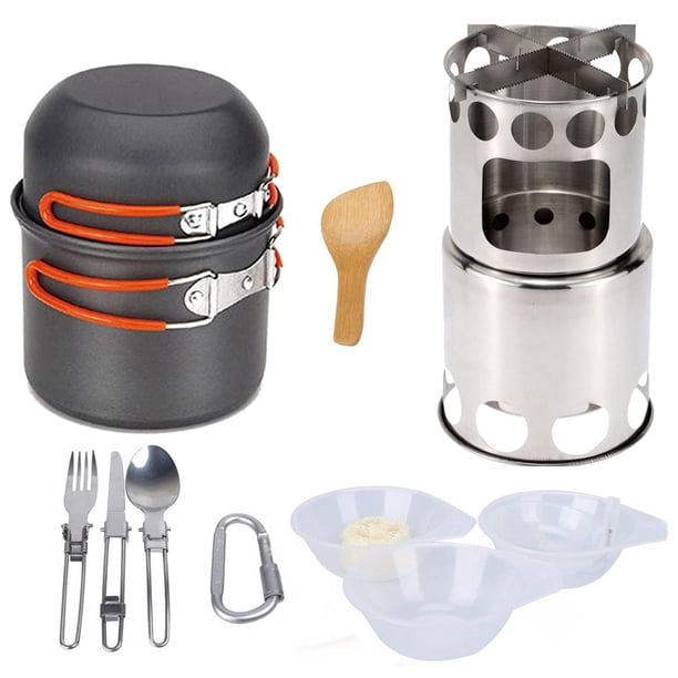 Juego de utensilios de cocina portátiles para acampar