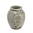 thumbnail image 3 of Creative Co-Op Vase Gris Vieilli Motif en Relief Terracotta, 3 of 4
