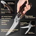 thumbnail image 3 of ANDONG Kitchen Scissors, Heavy Duty Professional Poultry Shears, Stainless Steel Spring Loaded, Dishwasher Safe, with Black Leather Sheath, 3 of 7