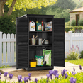 thumbnail image 2 of Mcombo 63" Wood Outdoor Storage Cabinet, Garden Storage Shed with Lockers 0870, 2 of 8