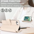 thumbnail image 6 of ELEHOLD for iPhone 7/8/SE 2022 & 2020 PU Leather Wallet Case, with Card Holder Strap Shoulder Lanyard for Women Men, Durable Zipper Kickstand Cover for iPhone 7 / 8 / SE 2022 & 2020,White, 6 of 10