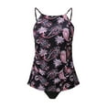 thumbnail image 6 of OKBOP Tankinis,Gold Bikini Conservative Print Strappy Back Tankini Set Two Piece Swimdress Strapless Swimsuits for Women Summer, 6 of 8