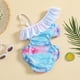 thumbnail image 5 of Traje de baño para bebé niña traje de baño para niñas Morgan Floral Ruffle 1 hombro traje de baño de 1 pieza, 5 of 5