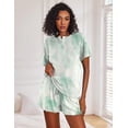thumbnail image 2 of Ekouaer Pajamas Set for Women Short Sleeve Lounge Set 2 Piece Loungewear PJs Soft Cute Lightweight Sleepwear, 2 of 6