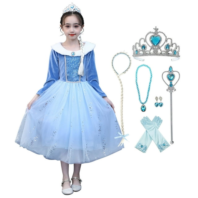 Robe pour Filles – Costume Princess pour Enfants, Costumes de Cosplay avec de Riches Accessoires pour 2 à 8 Ans