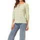 thumbnail image 4 of INSPIRAR CHIC Blusa de Mujer de Manga 3/4 Cuello Redondo Floral de Verano S Verde Blanco, 4 of 5