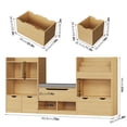 thumbnail image 5 of Hiphuta 72"Wide Kids Bookcase with Reading Nook and Under Bench Storage, Wooden Toy Storage Organizer & Book Rack for Kids Room, Natural, 5 of 8