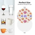 thumbnail image 5 of Leather Coasters with Heat-resistant for Drinks, Cute Cartoon Conch Shell Starfish -标题2 Round Shape, 5 of 5