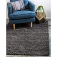 thumbnail image 1 of Unique Loom Solid Shag Collection Graphite Gray 3 x 5 Area Rug (3` 3" x 5` 3"), 1 of 2