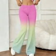 thumbnail image 4 of YueHuiYing Women's Fashionable Casual Loose-Fit Comfortable Ombre Print Flared Pants for Sports Fitness and Yoga Hot Pink S, 4 of 6