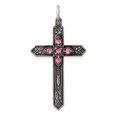 thumbnail image 1 of 925 Sterling Silver Vintage Birthstone Croix Collier Pendentif Religieux, 1 of 6