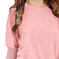 thumbnail image 2 of fatyb Girls Puff 3/4 Sleeve Tops Crew Neck Casual Blouses Kids Girls Summer Tee Shirts for 3-13 Years, 2 of 4