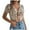 Khaki, variant on Ediodpoh Summer Lace up Hollowed Out Short Sleeved Knitted Cardigan for Women Navel Sun Shirt Khaki S