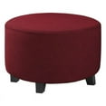 thumbnail image 2 of Stretch Round Ottoman Slipcover Footstool Cover Removable Footstool Covers - Red, 2 of 6