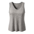 thumbnail image 4 of Women's V Neck Shirts Contrast Trim Sleeveless Tank Top Breathable Casual Undershirt for Summer Gray M, 4 of 7