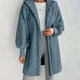 thumbnail image 2 of Womens Jackets Fleece Zip Up Hooded Coat Solid Warm Loose Sherpa Lined Hoodie Fuzzy Lightweight Outwears, 2 of 6