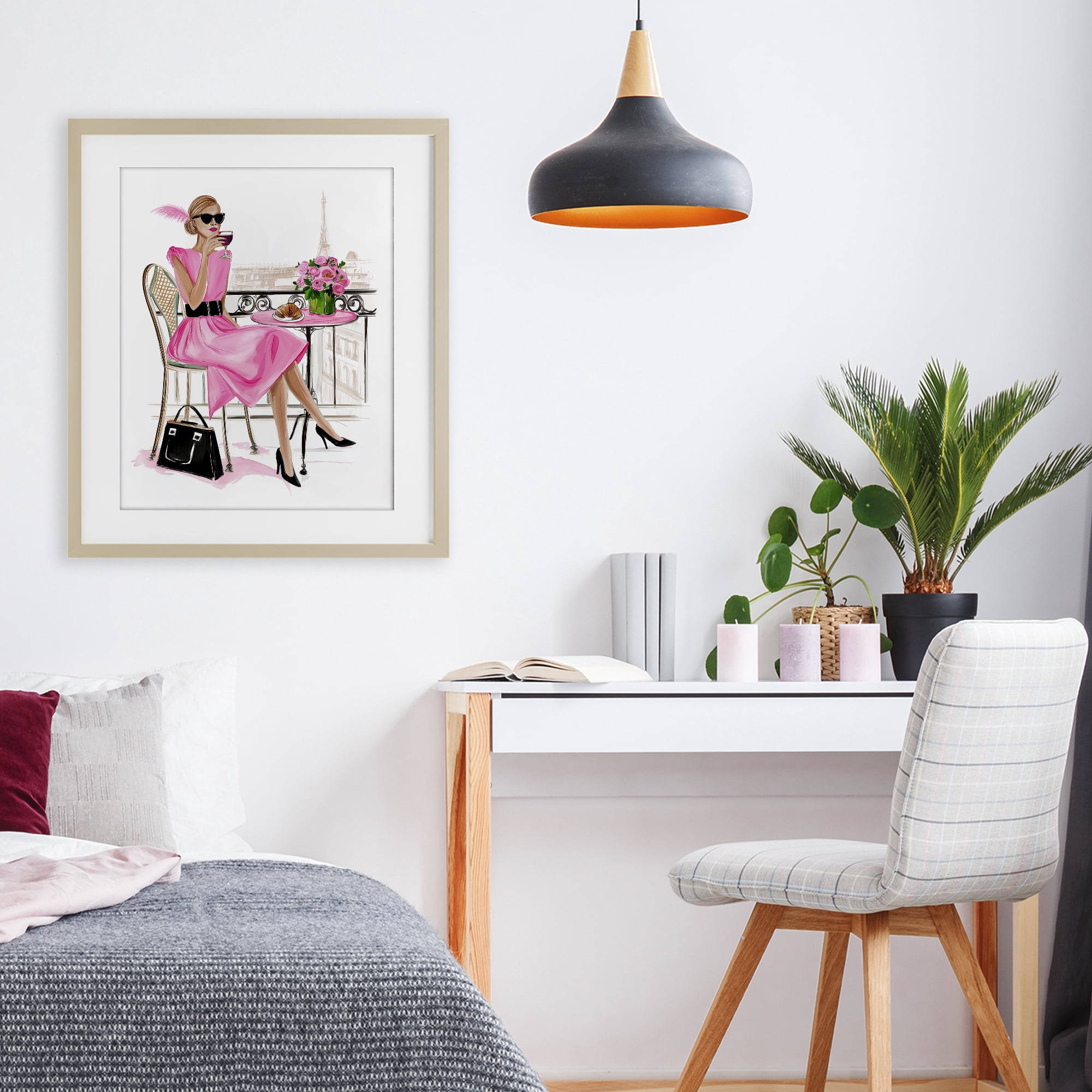 Stupell Industries Parisian Chic on Cafe Balcony Birch Framed Print Under Glass, design by Jess Stempel