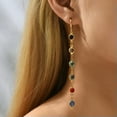 thumbnail image 2 of BLOPQ Fashion Long Tassel Crystal Stud Earrings Hoop Drop Dangle Women Wedding Jewelry-Blue, 2 of 7
