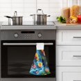 thumbnail image 5 of Dailycode Kitchen Wash Cloths with Hanging Loops Absorbent Absorbent Quick Drying Hand Towels, 2 Pack, Lemons Wine Leaves on Water, 5 of 7