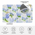 thumbnail image 3 of Summer Hydrangeas Door Mat Indoor Outdoor, White Blue Flowers Pastoral Leaves Non Slip Welcome Mat with Rubber Backing, Absorbent Fabric Front Door Mats Entryway Rug for Home Patio Entrance 18"x30", 3 of 9