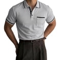 thumbnail image 2 of Vetsdori Short Sleeve Tops for Men Polo Work Pullover Summer Pocket Collar Travel Casual Mens Shirts Plain, 2 of 5