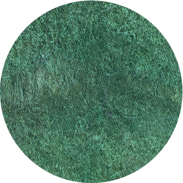 Ahgly Company Tapis Rond Lavable en Machine Intérieur Transitionnel Vert Forêt Moyen, 7 Pieds Rond