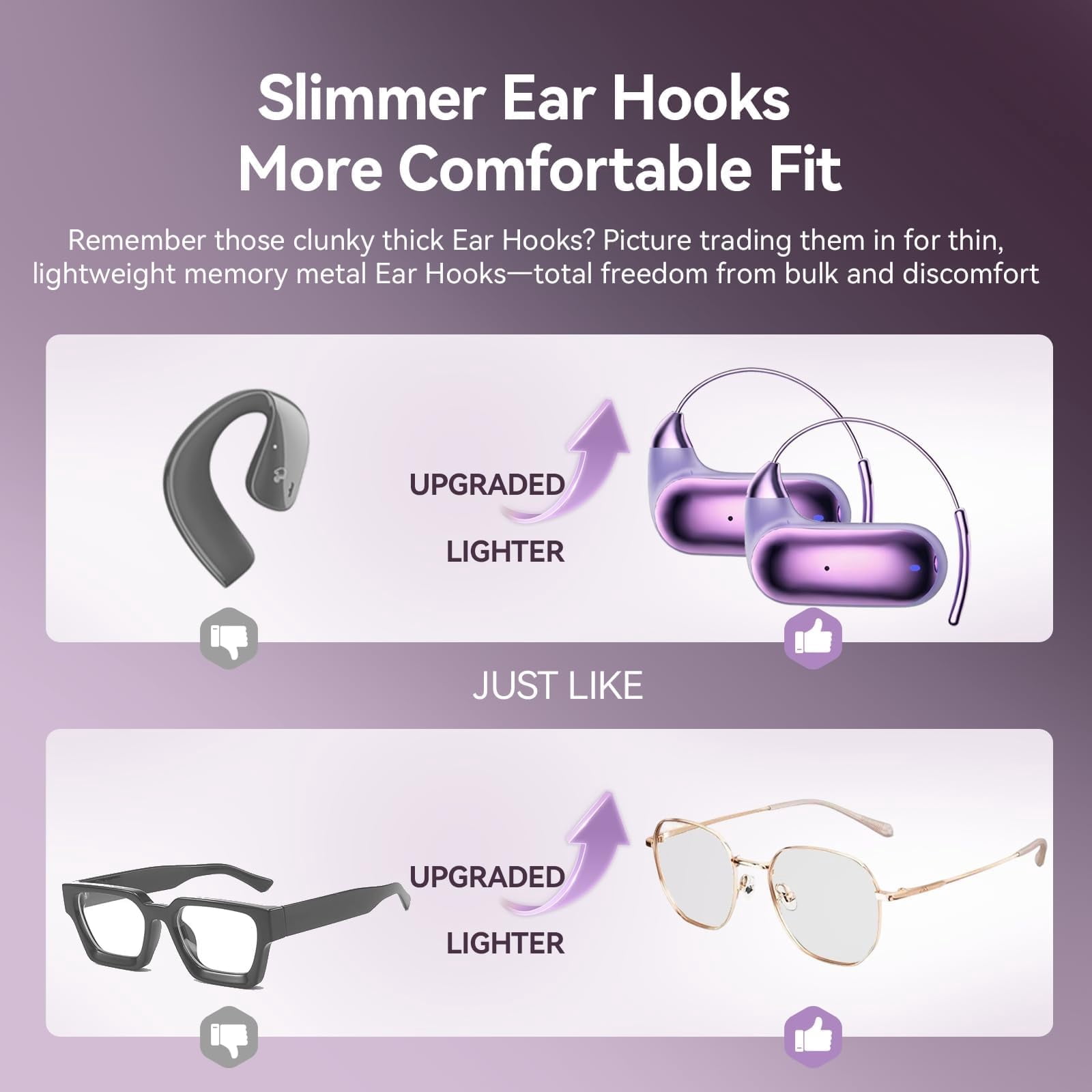 Wireless Bluetooth Open Ear Headphones Air Conduction Earbuds That Don't go in Your Ear with Over-Ear Hooks Running Headphones Over Open Ear Earbuds