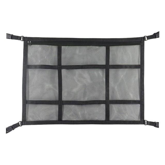 Bolsillo de red de carga para techo de coche, 21 x 31, almacenamiento de tiendas de campaña, edredones, juguetes, artículos diversos, reduce la Negro