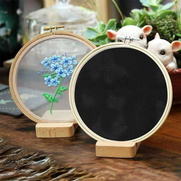 LOLIPPYY Black Linen Cross Stitch Fabric Soft Cotton Material for Precise Needlework Projects