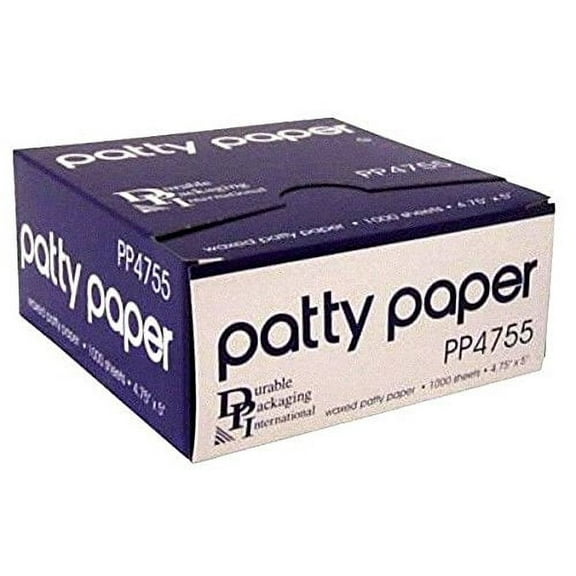 Durable Packaging 4.75" x 5" Hamburger Patty Deli Waxed Paper Sheets Steak Cheese No Stick-1000/Pk (pack of 1)