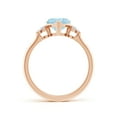 thumbnail image 2 of ANGARA Natural Heart-Shaped Aquamarine and Diamond Three Stone Engagement Ring in 14K Rose Gold for Women (Size-7mm) | March Birthstone, Anniversary, Jewelry Gift for Women | Natural Aquamarine Ring, 2 of 9