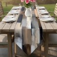 thumbnail image 6 of Grey Brown Abstract Table Runner Linen Burlap Table Runner 72 Inches Long Oil Painting Color Blocks Dresser Scarves for Kitchen Island Coffee Dining Room Party Wedding Banquet Holiday Decor 16"x72", 6 of 8