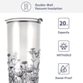 thumbnail image 4 of SKYSONIC Black & White Wild Flower Pattern 20 oz Stainless Steel Insulated Mug, Double Vacuum Insulated Travel Mug with Lid and Straw, 4 of 7