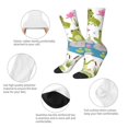 thumbnail image 3 of Rateoe Cartoon Frogs for Women Casual Calf Socks - Cute Crew Socks - Thin Soft Above Ankle Socks Size 5-11, 3 of 6
