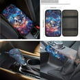 thumbnail image 6 of XYZCANDO Starry Wolf Print Handbrake Cover Car Cushion Cover Steering Wheel Cover Armrest Cover Seat Belt Cover Keychain Fender Cover Lipstick Cover Trash Can Car Coasters Washable, 6 of 7