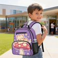 thumbnail image 3 of Pzuqiu Cute Cat Mushroom 13.5 Inch Toddler School Backpack for Girls, Water Resistant Padded Breathable Lightweight Bookbag with Side Mesh Pockets for Preschool Kindergarten, 3 of 7