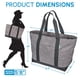 thumbnail image 5 of Creative Green Life Extra Large Tote Bag for Women or Men with Zipper – Everyday Bag for Work, School, gym, Shopping, Teachers, Nurses – Canvas Style Travel Bag, Weekender Overnight Bag (Gray), 5 of 7